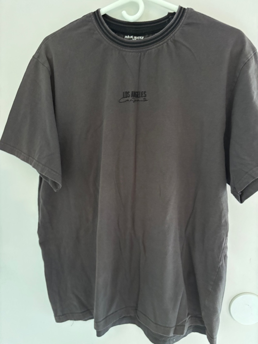 Public Supply Los Angeles  Crewneck T-Shirt - Charcoal XL 46x27